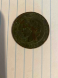 Heavily Worn Copper Coin with Profile Portrait