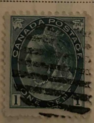 Canadian 1 Cent Victoria Postage Stamp