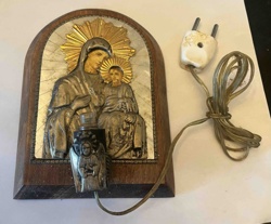 Religious Madonna and Child Illuminated Wall Plaque