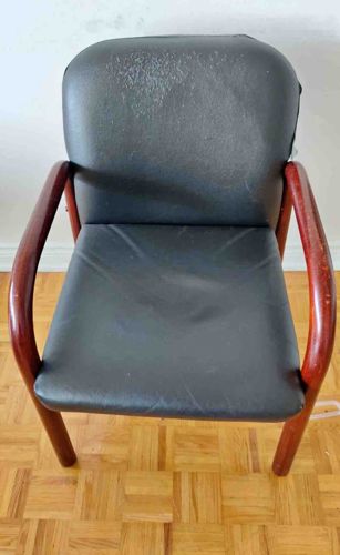 Office Guest Chair with Wood Arms