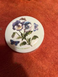Pansy (Viola Hybridia) Floral and Butterfly Decorative Trinket Box