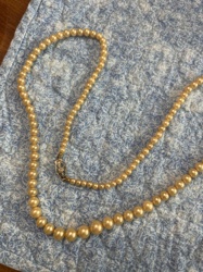 Graduated Faux Pearl Necklace with Art Deco Clasp