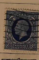 King George V Two Pence Halfpenny Postage Stamp