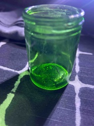Vintage Green Glass Duraglas 2 oz Jar