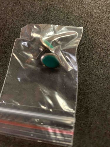 Modernist Teal Enamel and Silver-Tone Cufflinks