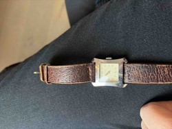 Vintage Ladies' Dress Watch with Brown Leather Strap