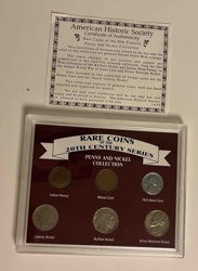 Rare Coins of the 20th Century: Penny and Nickel Collection with Certificate of Authenticity