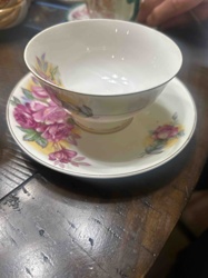 Shafford Fine China Rose Pattern Tea Cup and Saucer