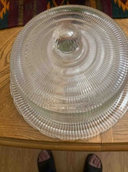Vintage Pressed Glass Cake Plate and Dome Cover