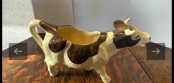 Brown and White Ceramic Cow Creamer/Gravy Boat