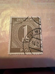 German 1 Reichsmark Postage Stamp (1923 Inflation Period)