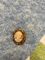 Vintage Cameo Brooch with Faux Pearl Embellishments