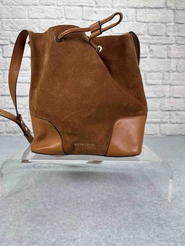 Michael Kors Cory Medium Bucket Bag Purse Suede Leather