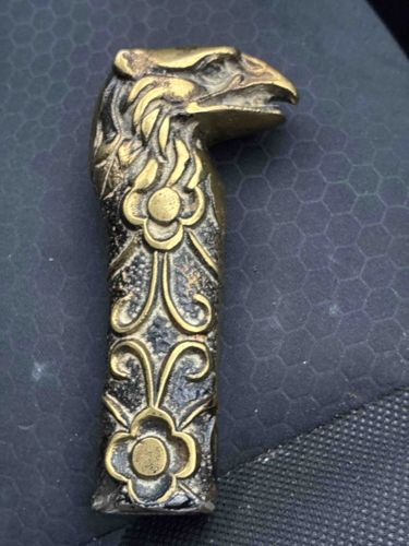 Brass Handle with Eagle Head and Floral Motif