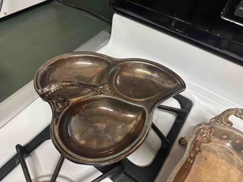 Silver-Plated Three-Compartment Relish Dish