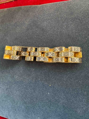 Vintage Damascene Panetta-Style Link Bracelet