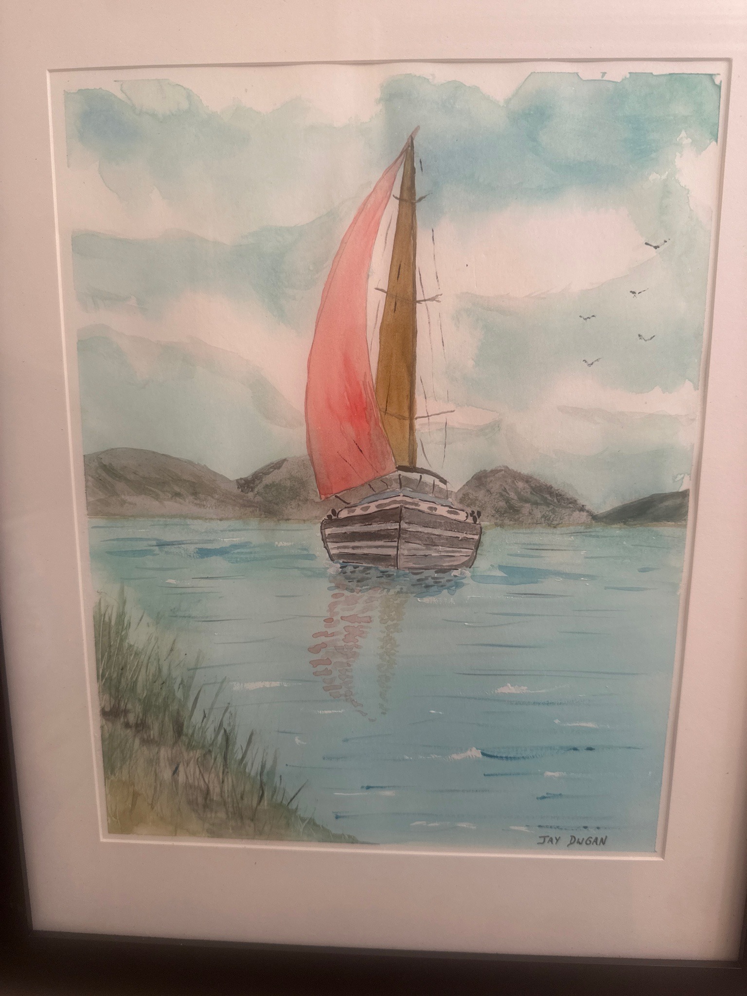 Submitted photo of Watercolor painting signed 'Jay Dungan'