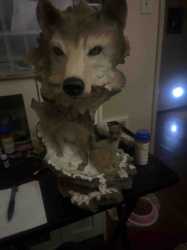 Wolf and Cub Sculpture