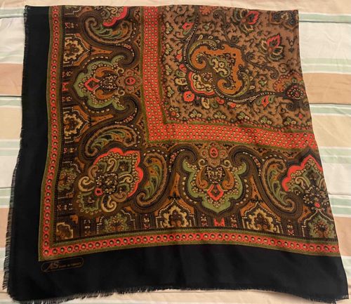 Vintage "AS Made in Istanbul" Paisley Pattern Scarf/Shawl