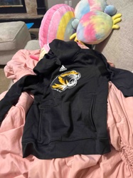 Adidas Youth Medium Black Hoodie with Missouri Tigers Logo