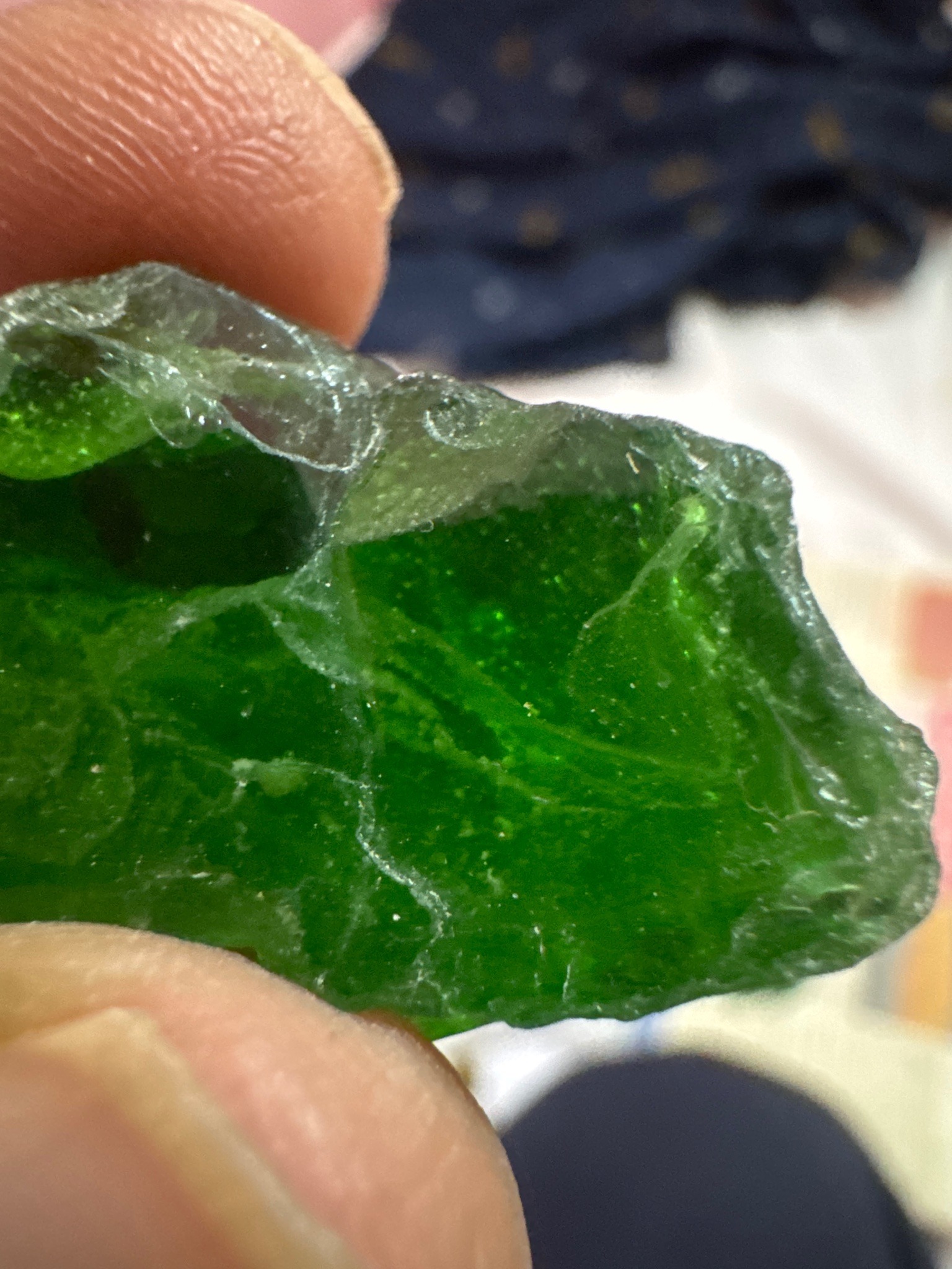 Submitted photo of Green glass shard