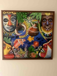 Tribal Faces and Undersea Life Painting