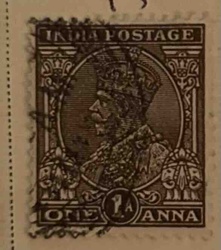 One Anna India Postage Stamp (George V)