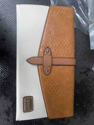Two-Tone Faux Leather with Faux Snakeskin Bifold Wallet/Clutch