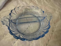 Light Blue Depression Glass Relish Dish with Handles