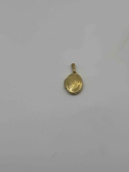 14K Yellow Gold Oval Locket Pendant