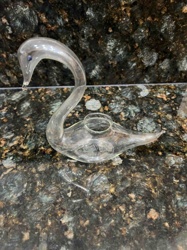Clear Glass Swan Figurine with Integrated Candle Holder / Flower Vase