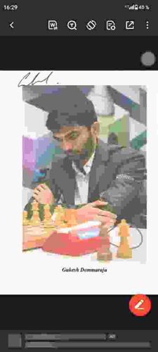 Signed Autograph Portrait of Gukesh Dommaraju