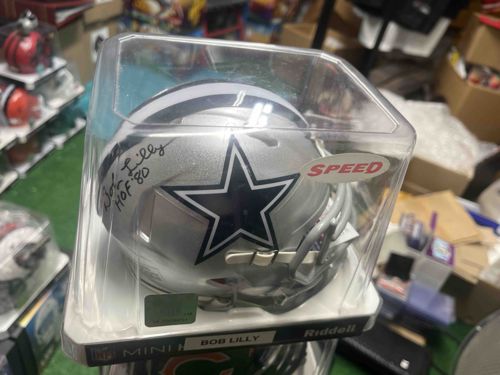 Autographed Bob Lilly Riddell Speed Dallas Cowboys Mini Helmet