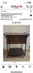 Vintage Sears Roebuck & Co. Rolling Bar Cart