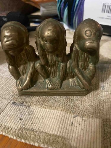 Brass See No Evil, Hear No Evil, Speak No Evil Monkeys Figurine