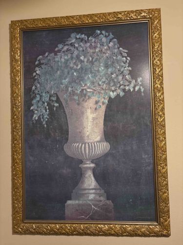 Framed Neo-Classical Still Life Print of an Urn with Foliage