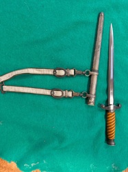 German WW2 HEER Officer's Dagger with Scabbard and Hangers