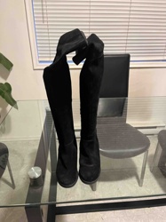 Women's Black Suede Knee-High or Over-the-Knee Boots
