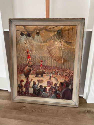 Circus Act Painting by Markowski (1967)