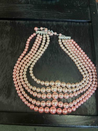 Multi-Strand Faux Pearl Graduated Necklace