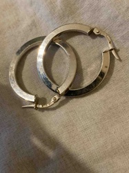 Silver-Toned Flat Hoop Earrings