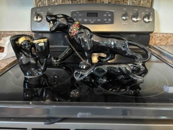 Black Panther and Figural Mid-Century Ceramic Decor Set