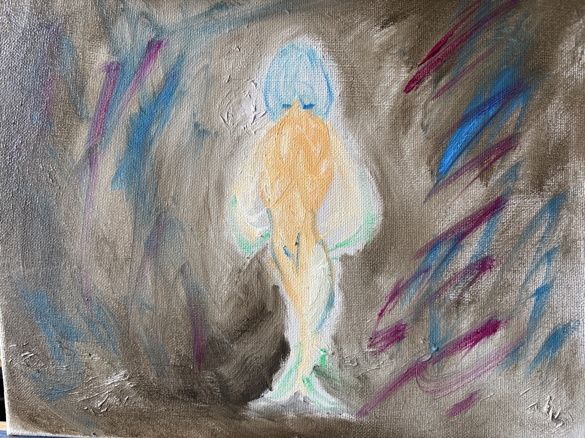 Submitted photo of Oil painting on canvas, unsigned