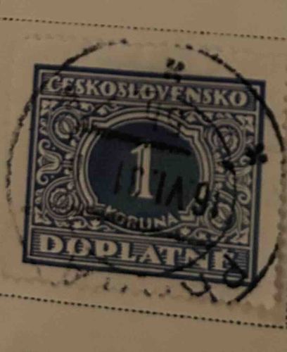 Czechoslovakia 1 Koruna Postage Due Stamp