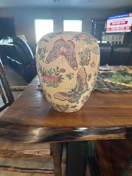 Famille Rose Butterfly and Floral Ginger Jar