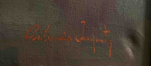 Artist's Signature on Canvas