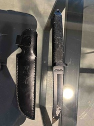 Taiwanese 440 Stainless Steel Tanto Knife with Leather Sheath