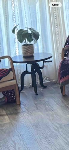 Adjustable Industrial Crank Side Table