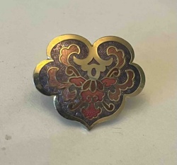 Vintage Cloisonné Scarf Clip