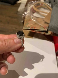 Black Gemstone Halo Ring